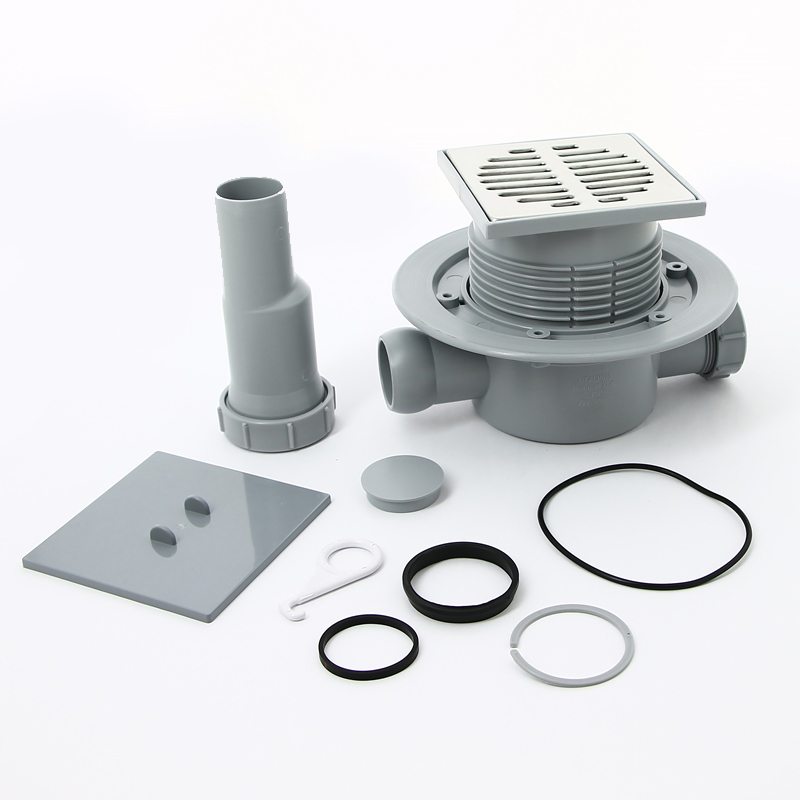 Трап McAlpine напольный 50/40 метал. решетка 115х115 мм "сухой затвор" H=87-145 мм MRFG3 - Вид №3