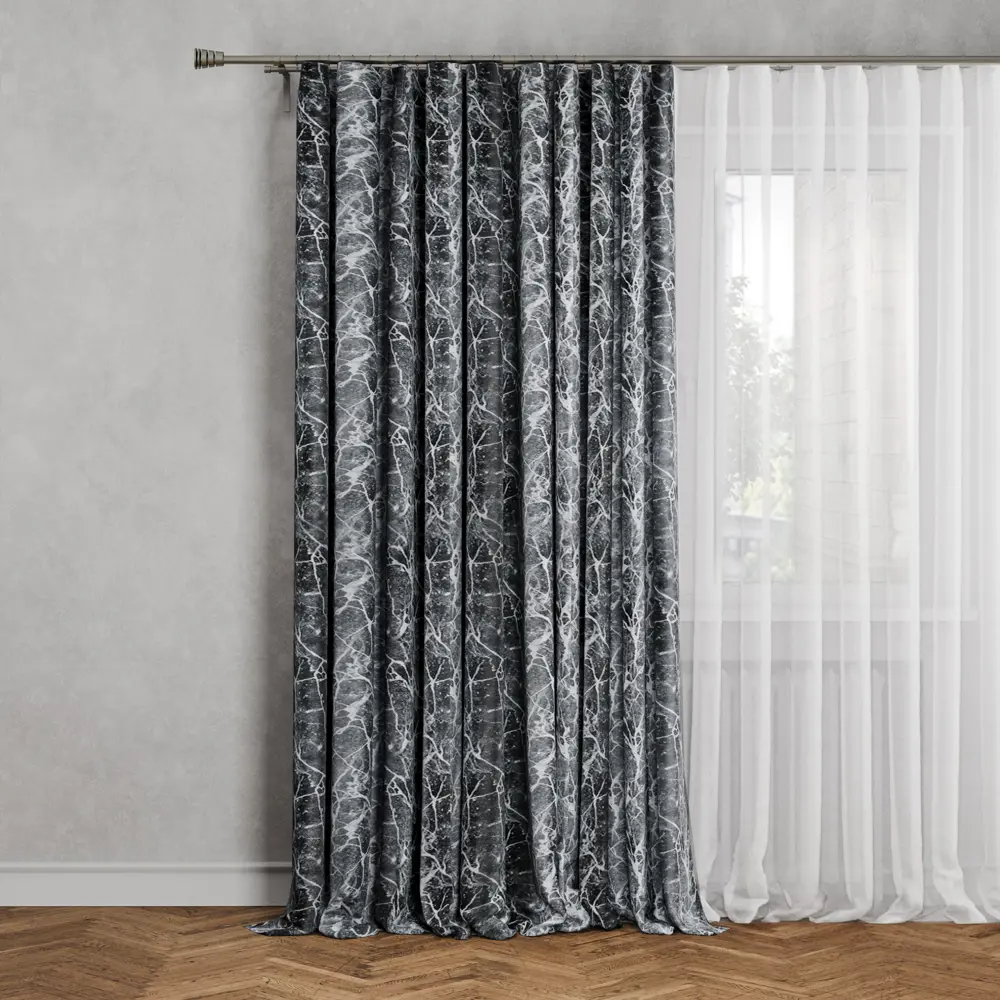 Штора на ленте Verdi 160x280 см цвет серый 89376214 STLM-2175408 MIAMOZA 