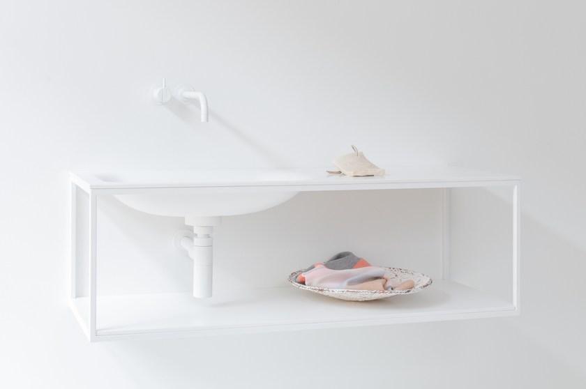 Not Only White Подвесная тумба под умывальник из цвета hi-macs® Frame sun-id-1411856 - Вид №1