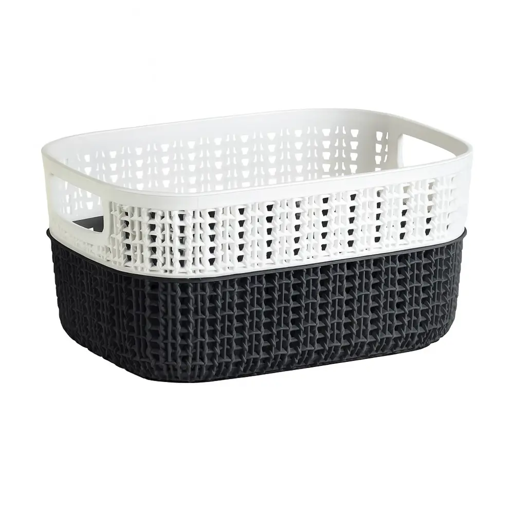 Корзина для белья Primanova Суздаль 6.8 л цвет бело-серый STLM-2170897