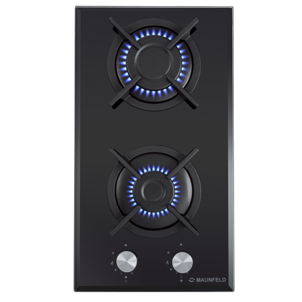 EGHG.32.1CB/G Газовая панель / домино, • тип: газовая 30см • тип установки: независимая • управление: фронтальное, переключатели поворотные • нагревательный элемент: конфорка, 2шт • мощность конфорок, вт: 2600, 1700 • материал исполнения: жаропрочное стек Santreyd  - Вид №1