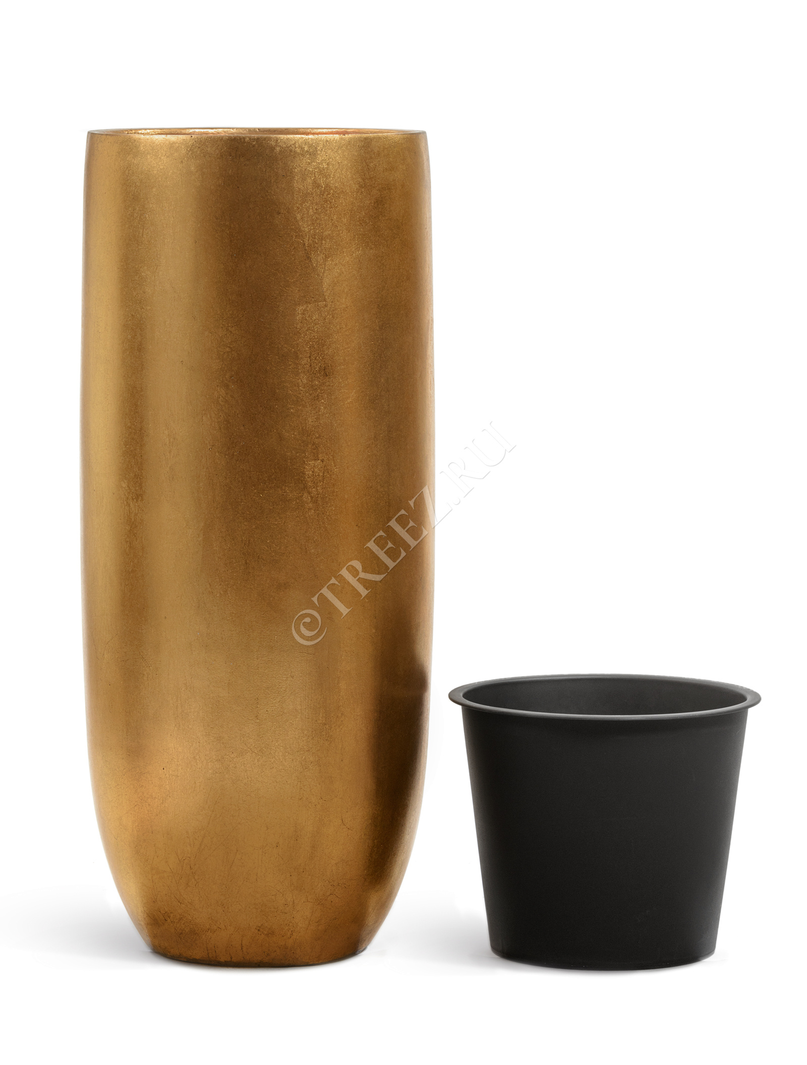 41.3317-04-014-GLD-72 Кашпо  Effectory - серия Metal - Высокий округлый конус - Сусальное золото Цветочная коллекция  - Вид №3