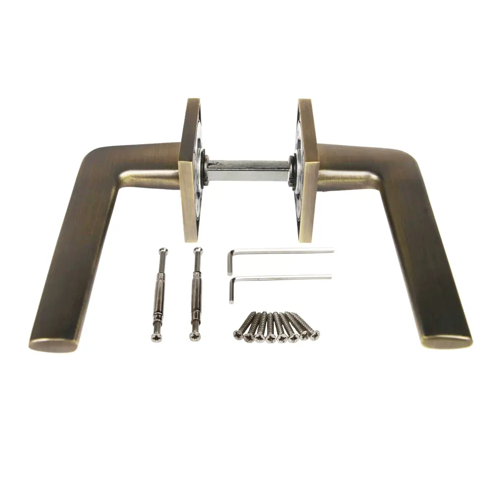 Дверная ручка на розетке KREAFORTA Акация без запирания цвет бронза STLM-2050231 - Вид №2