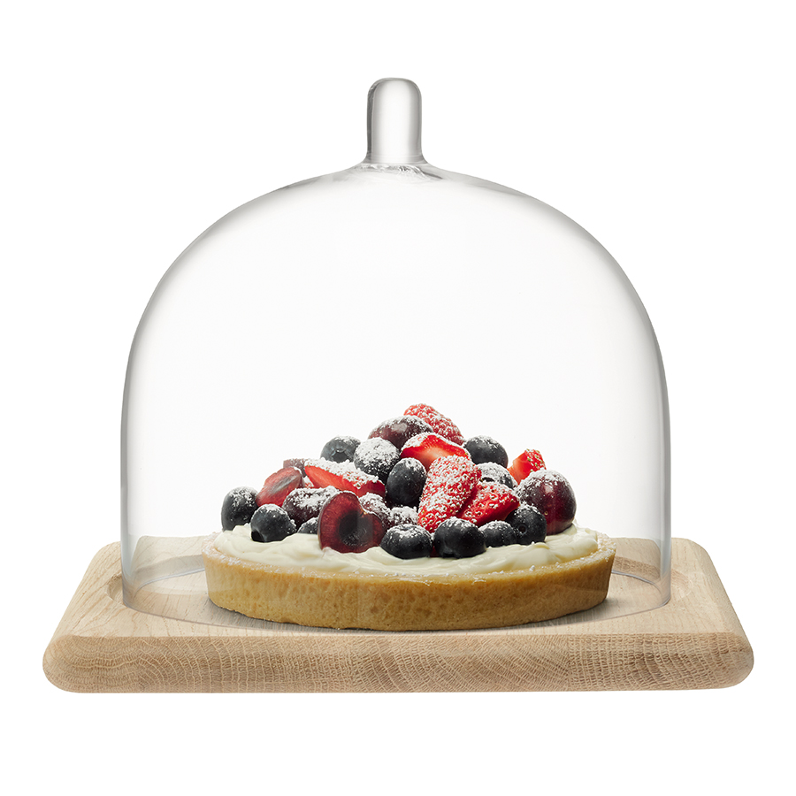 G1590-01-991 Блюдо со стеклянным куполом serve 20,5 х 25 см дуб LSA International  - Вид №7