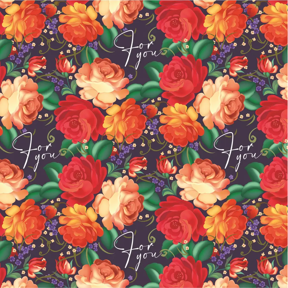 Упаковочная бумага «For You» 100x70 см Симфония STLM-2090113