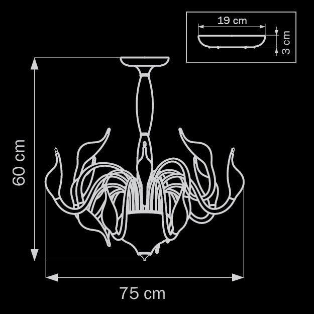 Потолочная люстра Lightstar Cigno Collo Ch 751024 LIGHTSTAR ДИЗАЙНЕРСКИЕ, CIGNO COLLO 058246 Хром  - Вид №1