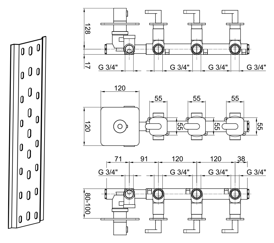 LV971502560 Смеситель для душа , черный Webert Living - Вид №1