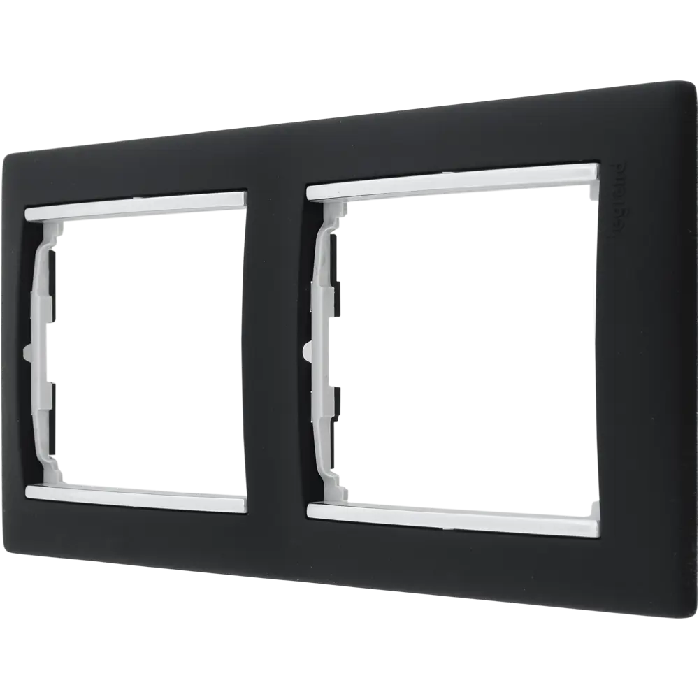 Рамка для розеток и выключателей Legrand Valena 2 поста, цвет ноктюрн/серебряный штрих STLM-2134717 - Вид №1