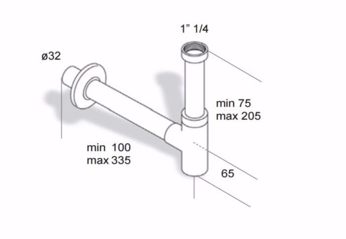 OMP Сифон из хромированной латуни для умывальника  713.135.5.k  - Вид №2