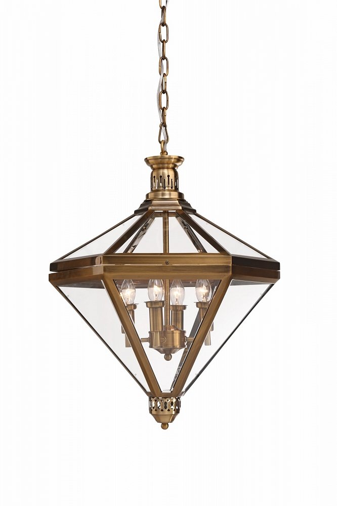Подвесной светильник Mistery 4 ant.brass от Delight Collection KM0074P-4 antique brass DELIGHT COLLECTION ДИЗАЙНЕРСКИЕ 243654 Коричневый  - Вид №1