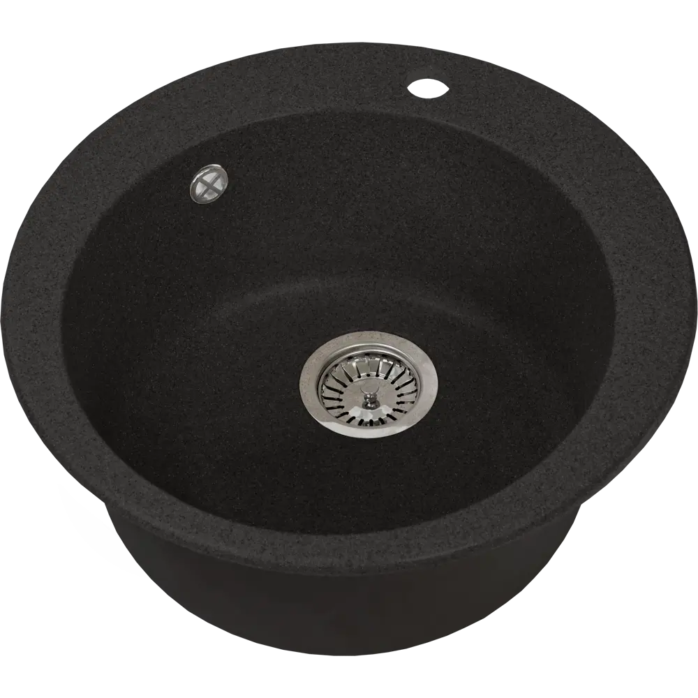 Мойка GRANSTONES D 51 см, глубина 19 см, мрамор, цвет чёрный Santreyd STLM-2112859