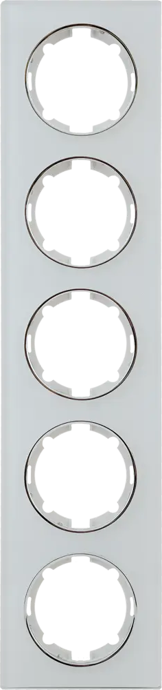 ONEKEYELECTRO Стеклянная рамка для розеток 5-местная белая глянцевая 82838525