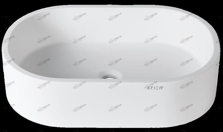 B414 60x40 on top Накладная раковина на столешницу  овальная KRION 3-WAY