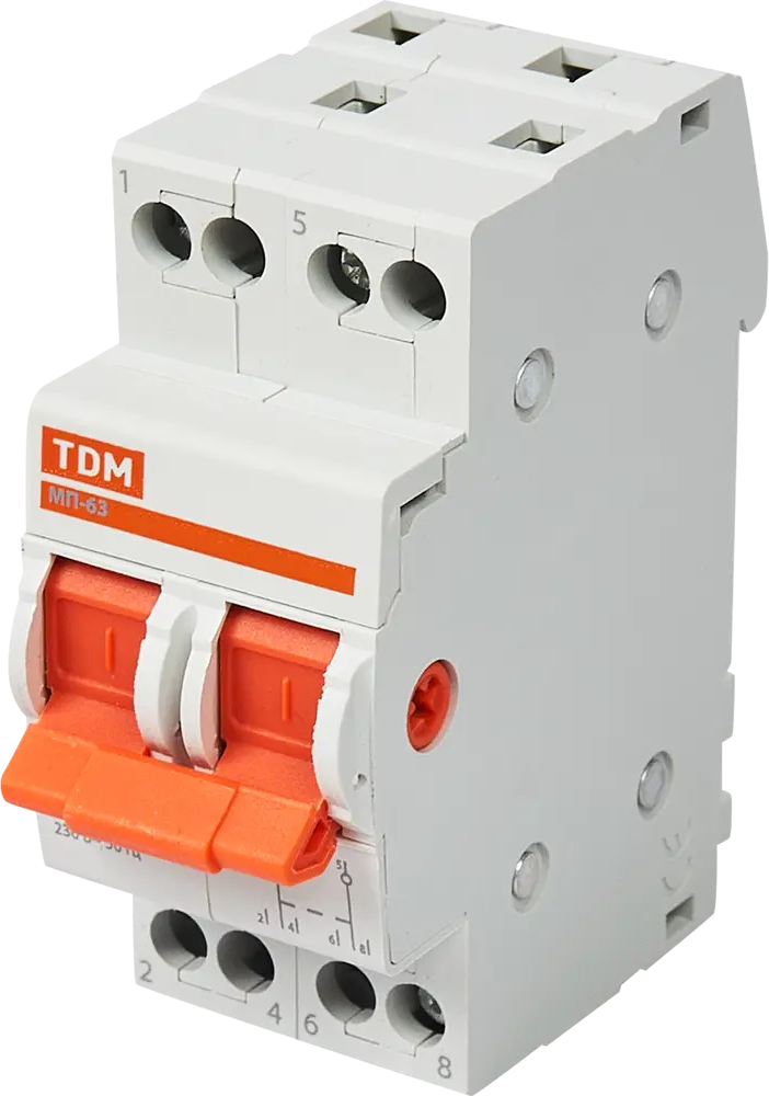 Выключатель нагрузки TDM Electric МП-63 2P для надежного управления электроцепями 84399545