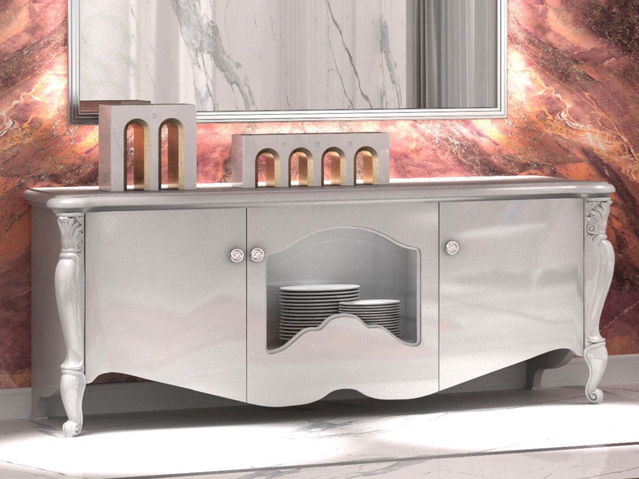 Деревянный низкий ТВ-шкаф CASA +39 Изумруд ARCH-00057099