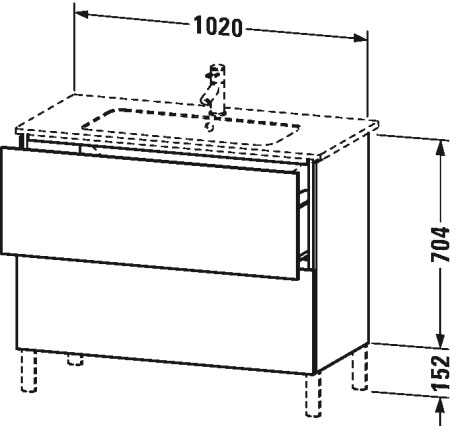 LC662705353 L-Cube Тумбочка напольная Каштан темный, декор Duravit - Вид №1