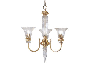 Атласная золотая люстра с украшением в виде кристаллов