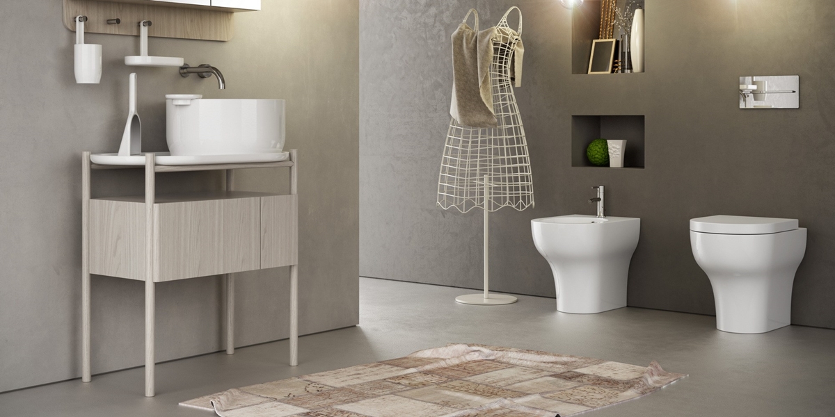 Тумба под раковину Olympia Ceramica Ukiyo-E светлое дерево MOUKGR - Вид №1