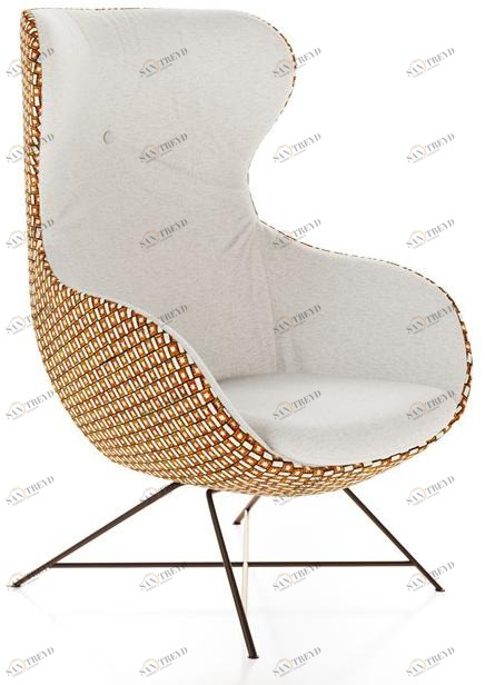Liu Jo Living Collection Кресло с подголовником с тканевой обивкой и подлокотниками Urban fan Stb