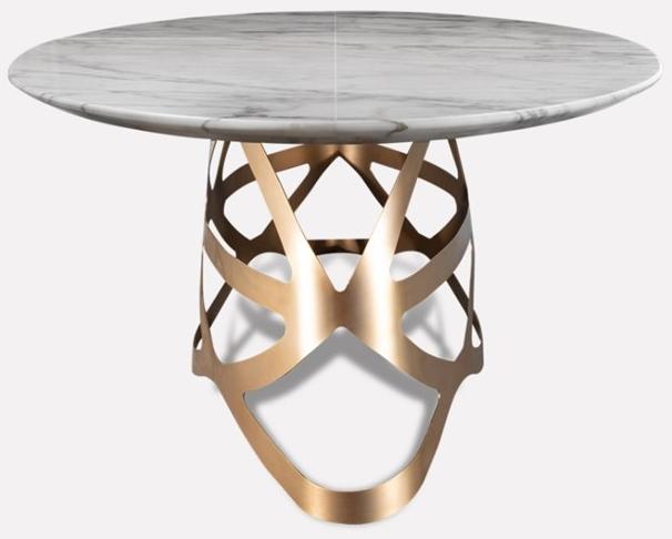 MORADA Овальный обеденный стол из мрамора и металла calacatta Crown Crown dto - Вид №1