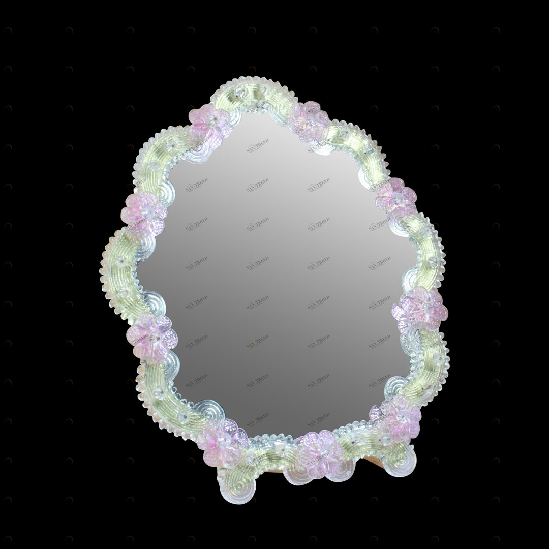 889 ORIGINALMURANOGLASS Настольное Венецианское Зеркало - Летние цветы - Муранское стекло - OMG  см 