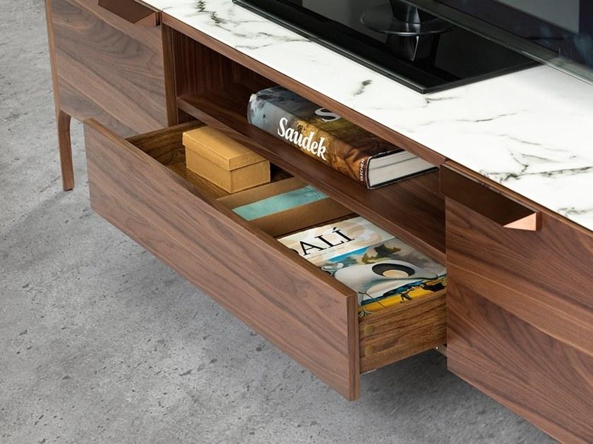 Angel Cerdá Низкая тумба под ТВ из шпона с распашными дверцами Nature life 3078 cp1806-tv Angel Cerda - Вид №5