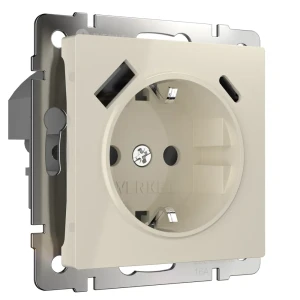 Розетка Werkel с USB-портами для быстрой зарядки в стиле слоновая кость 85539968