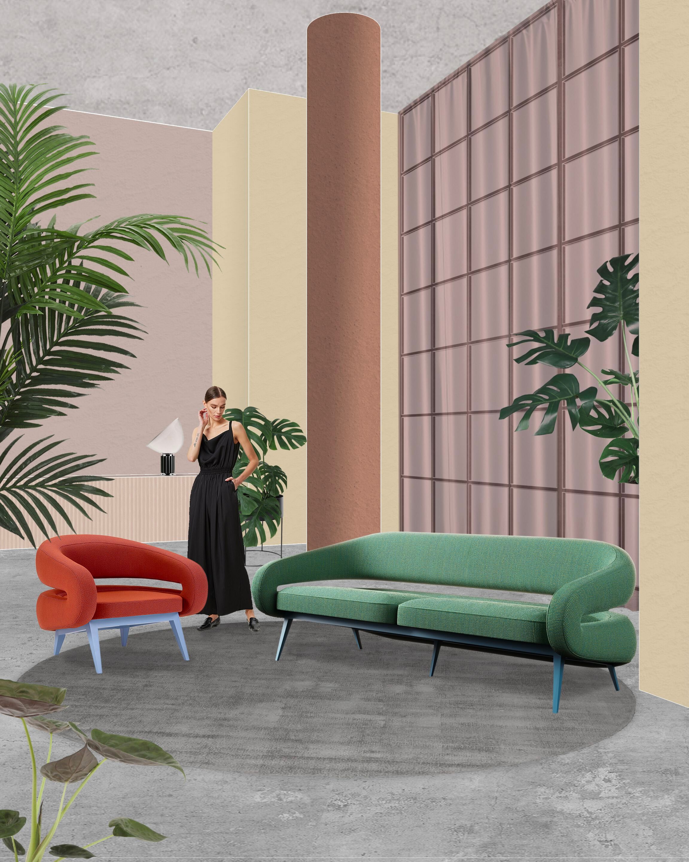 2-местный тканевый диван Adrenalina Roche ARCH-00087762 - Вид №2