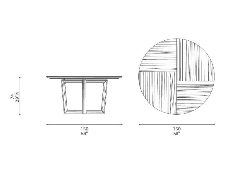Круглый стол из массива дерева Poltrona Frau ARCH-00071943 - Вид №1