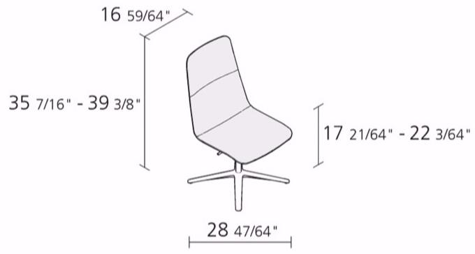 Alias Вращающееся кресло с 4 спицами, регулируемое по высоте Slim sun-id-1402515 - Вид №2