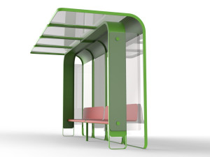 Стальной и стеклянный навес для автобусной остановки