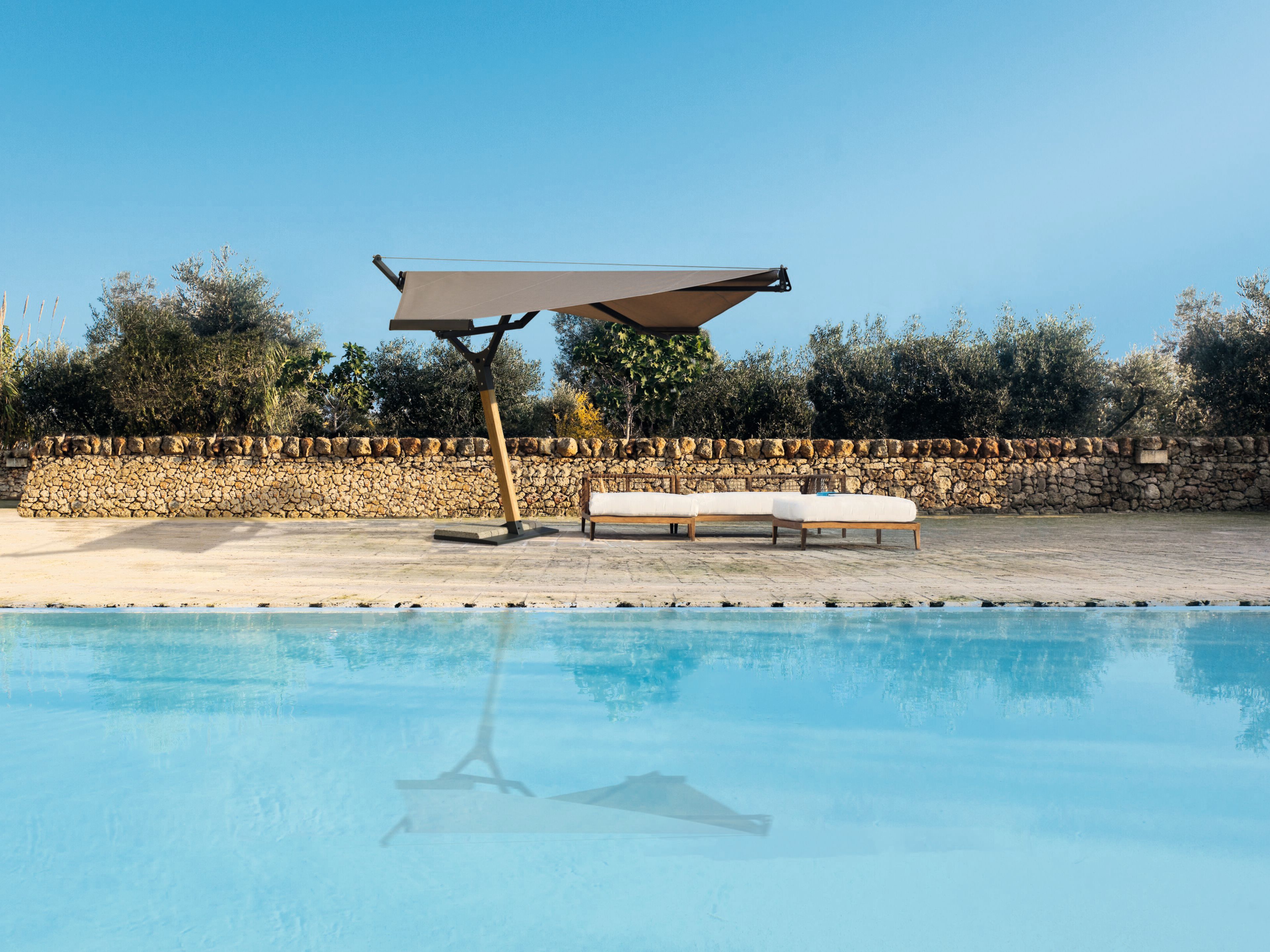 Зонтик с боковым полюсом с ручным или моторным открытием Mv Line тени ARCH-00141369