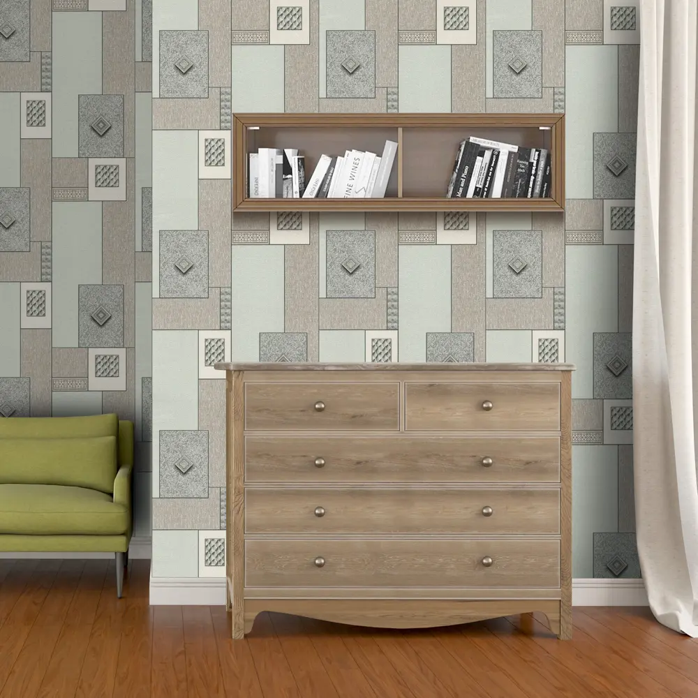 Обои виниловые Торонто оливковые 0.53х10 м 0205-2 Santreyd STLM-2097513 - Вид №3