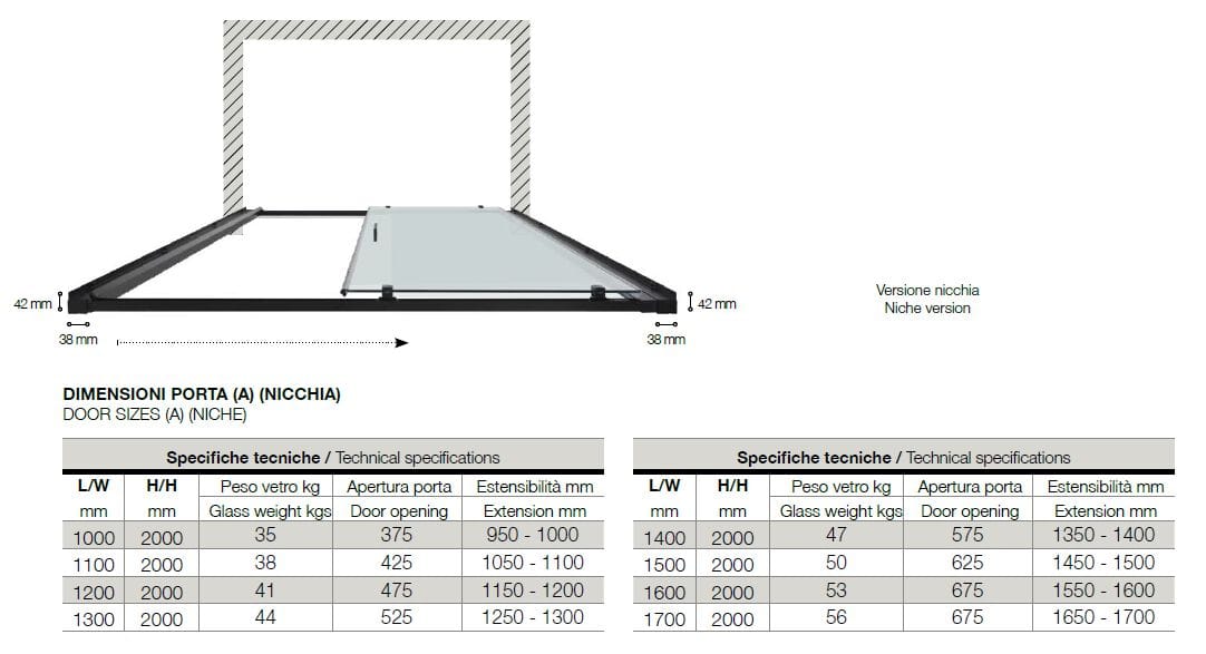 Алюминиевая и стеклянная нишевая душевая кабина TAMANACO PSCRAPID ARCH-00055219 - Вид №5