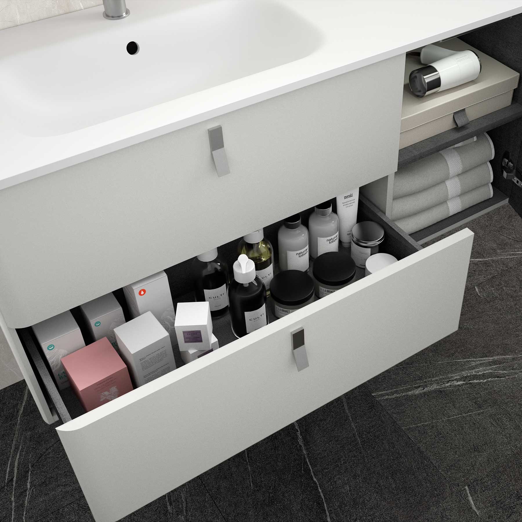 24629 SALGAR Мебель для умывальника UNIIQ 1200 правая ALMENDRA Альмендра  - Вид №3