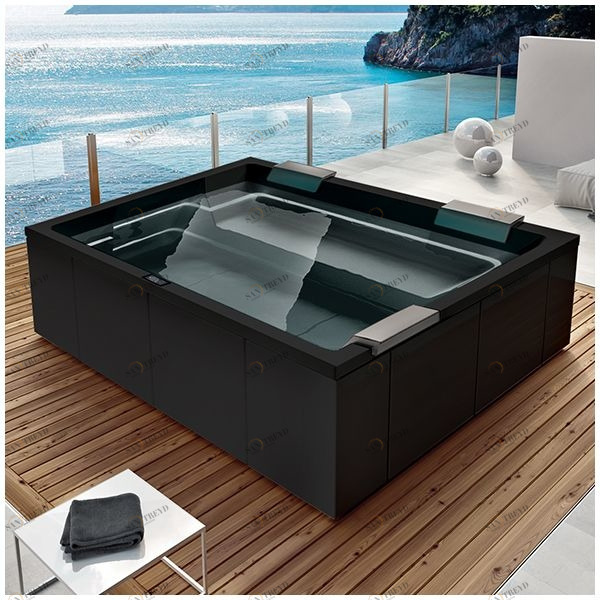 Бассейн Gruppo Treesse Rest SPA-V192H-C прямоугольный spa с гидромассажем и нагревателем встроенный черный SPAV192HC