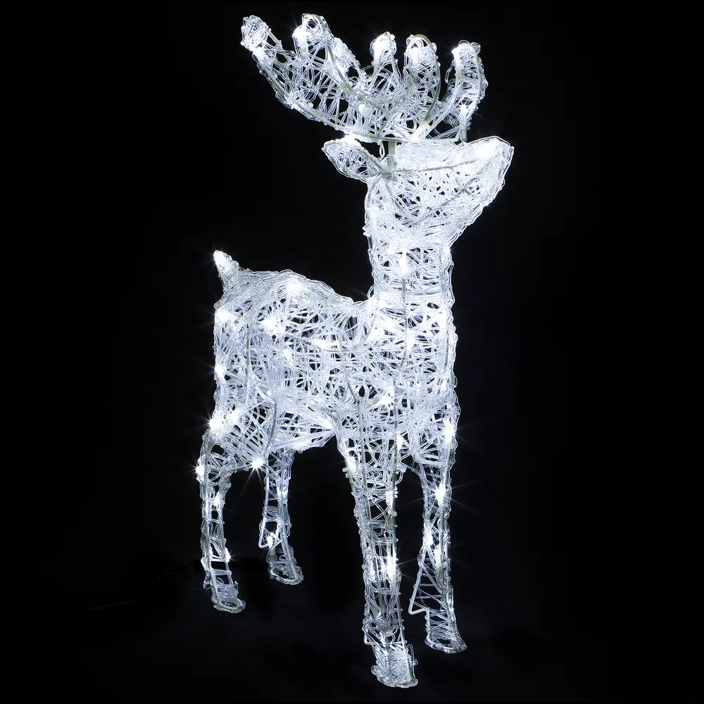 17861659 Электрогирлянда-фигура «Олень» 80 LED ламп, 60 см, белый свет, для улицы STLM-0949872 Santreyd  - Вид №4