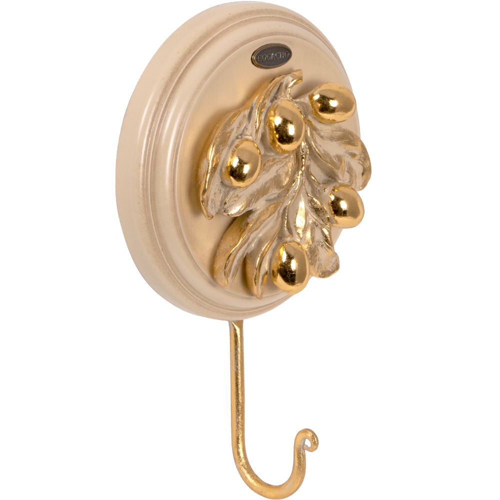 75103 Настенный крючок Oliva Branch Айвори Мраморное золото BOGACHO 4656756150245 - Вид №1