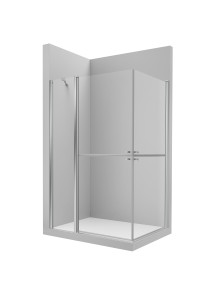 AM231.........+AM230......... PLF + PL - Угловой душ с 1 поворотной створкой, разделенной на две независимые части + 1 неподвижная створка + 1 поворотная створка, разделенная на две независимые части ROCA Access