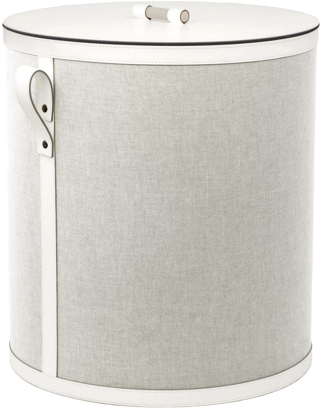 Короткая круглая корзина Penelope - Ø 45XH50 см / регенерированная кожа_camel