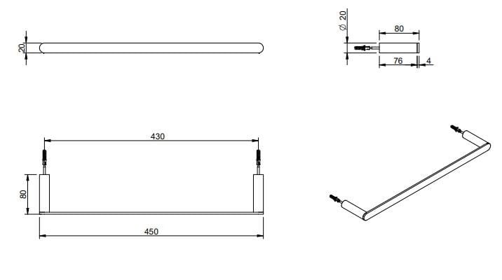 Латунный держатель для полотенец Rubinetterie Treemme Tag ARCH-00007927 - Вид №1