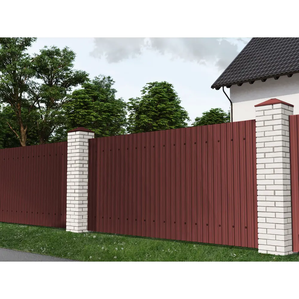 Профнастил С8 0.3 мм 1200x2000 мм RAL 3005 вишня Santreyd STLM-2096426 - Вид №3