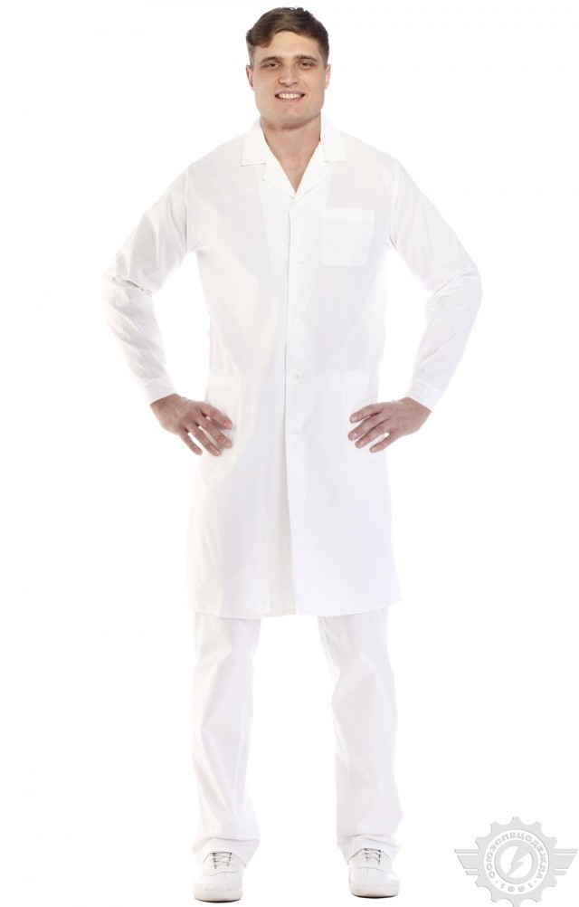 61728 Халат мужской белый  Медицинская одежда  размер 60-62/170-176 Спецодежда  - Вид №12