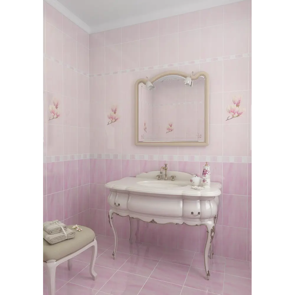 Бордюр «Агата В» 25х6.5 см цвет розовый Santreyd STLM-2003503 - Вид №5