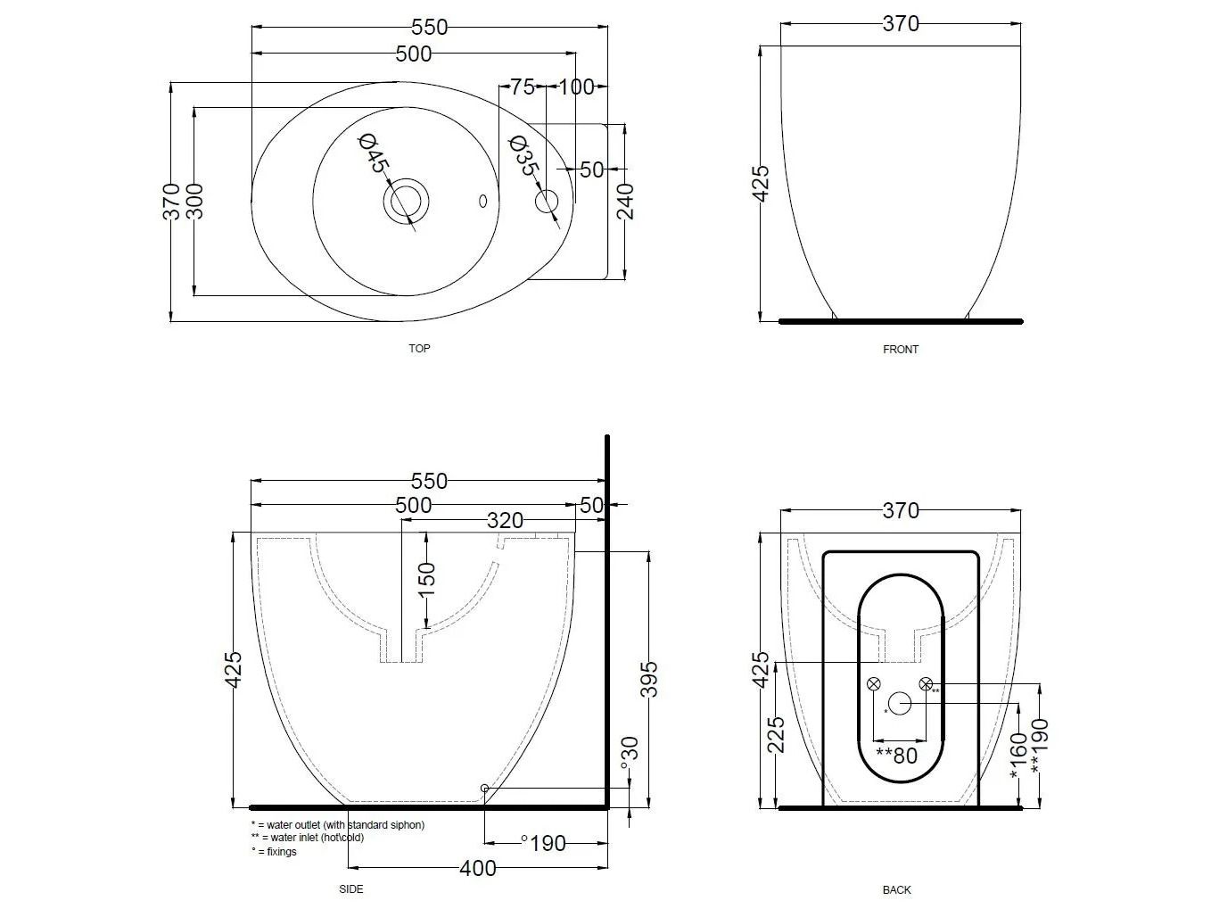 Керамические биде Ceramica Cielo банки ARCH-00020373 - Вид №1