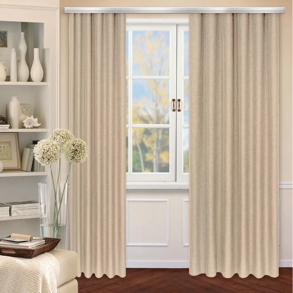 Штора на ленте «Савана» 145x260 см цвет бежевый LINEN WAY STLM-2146244 - Вид №4