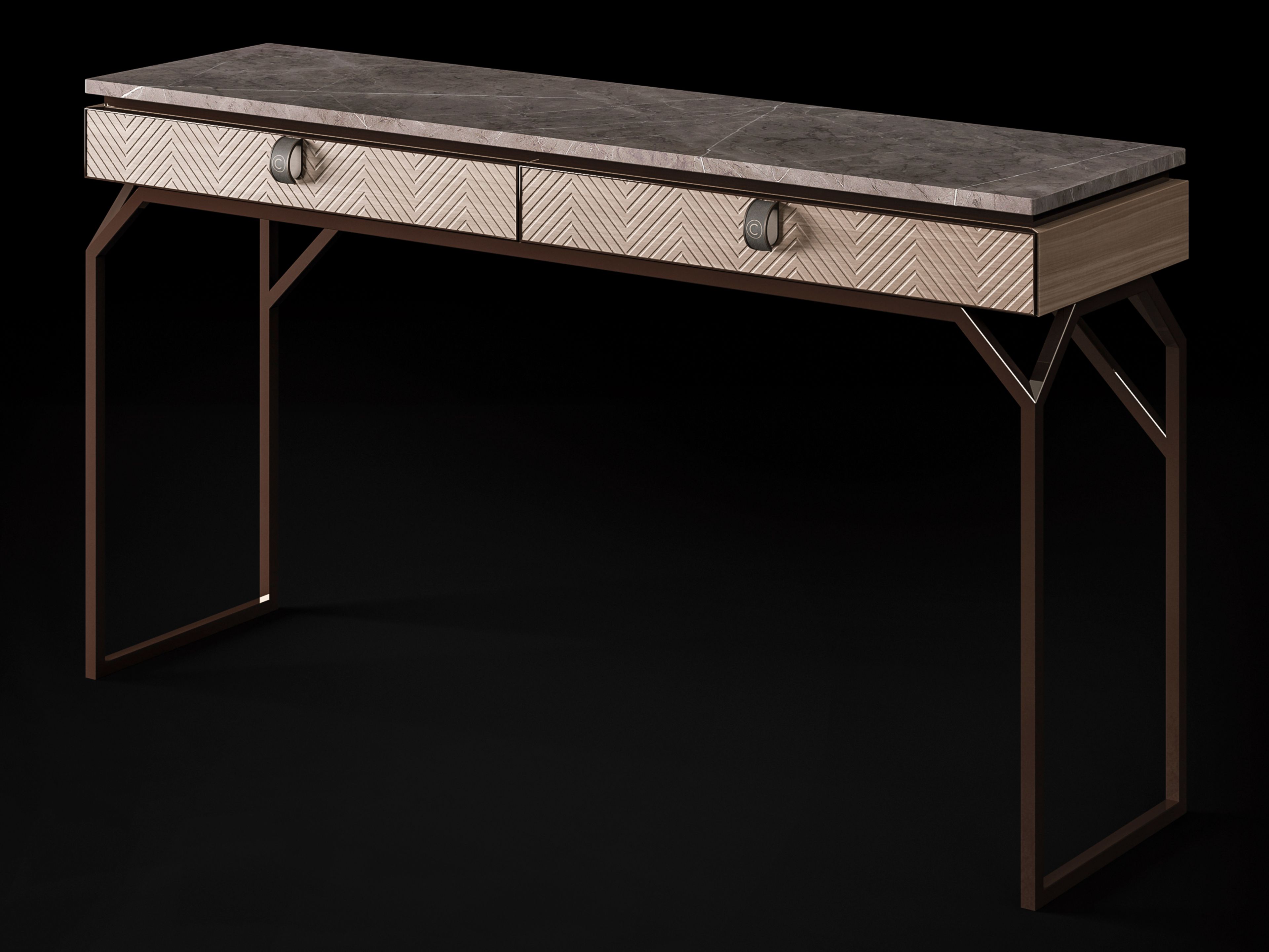 Прямоугольная консоль из мрамора и металла с ящиками CPRN HOMOOD Dragonfly ARCH-00075990 - Вид №1