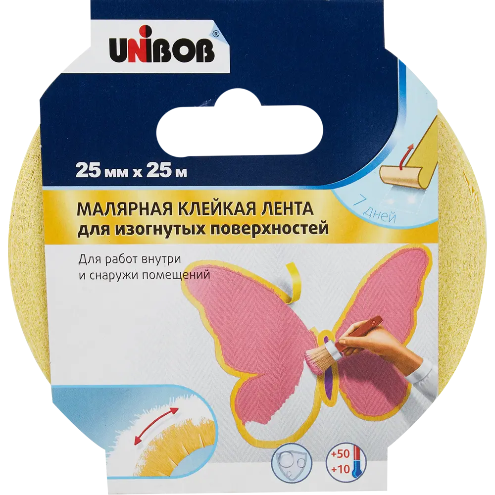 Лента малярная фигурная Unibob, 25 мм х 25 м Santreyd STLM-2086625 - Вид №1