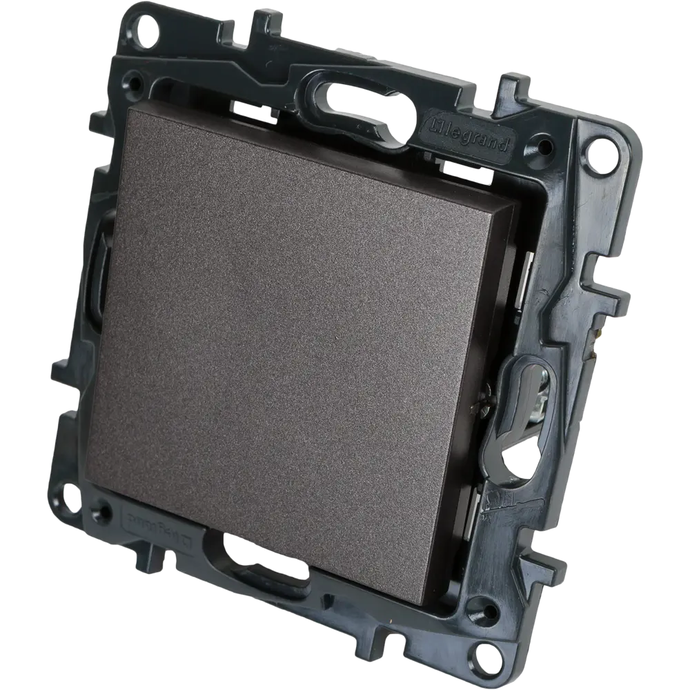 Выключатель одноклавишный - Legrand Structura - 10А 250В безвинтовые зажимы - магнезиум STLM-2120335 - Вид №2