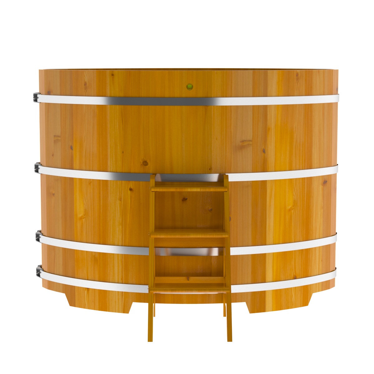 2300 Купель овальная из лиственницы Рустик 1,15х1,83х1,4 натураньная Alyarus  - Вид №4